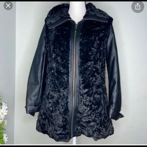 Dennis Basso FauxFur Zip Front JackZip Off Sleeves